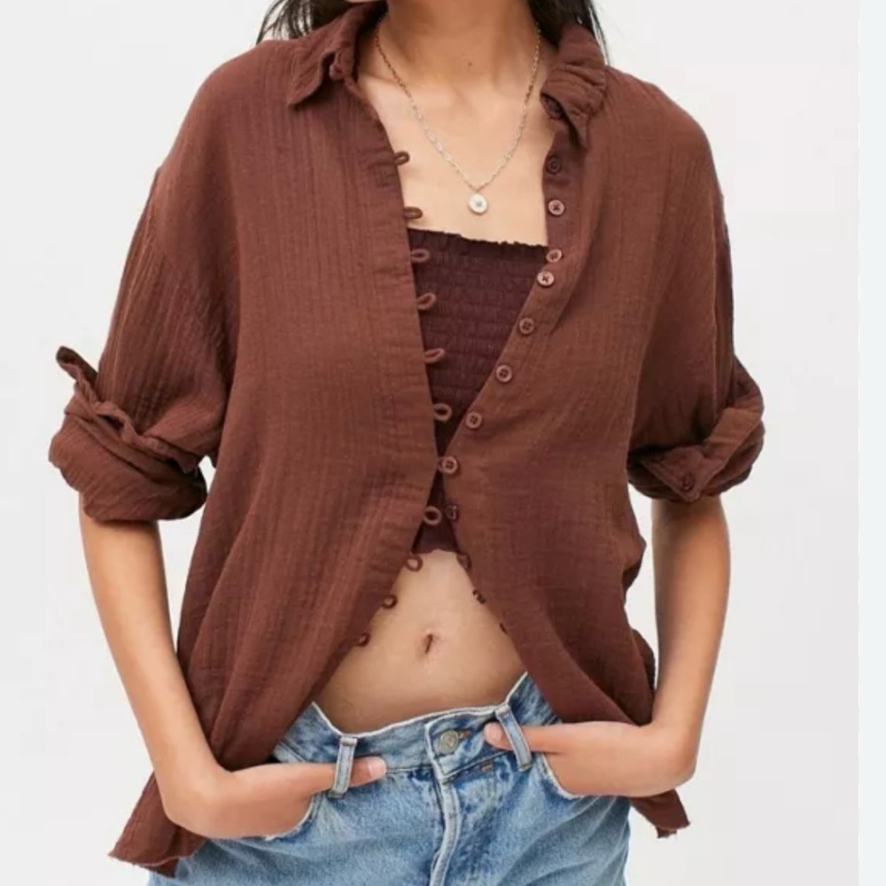 Urban Outfitters- Brown Button Down Shirt